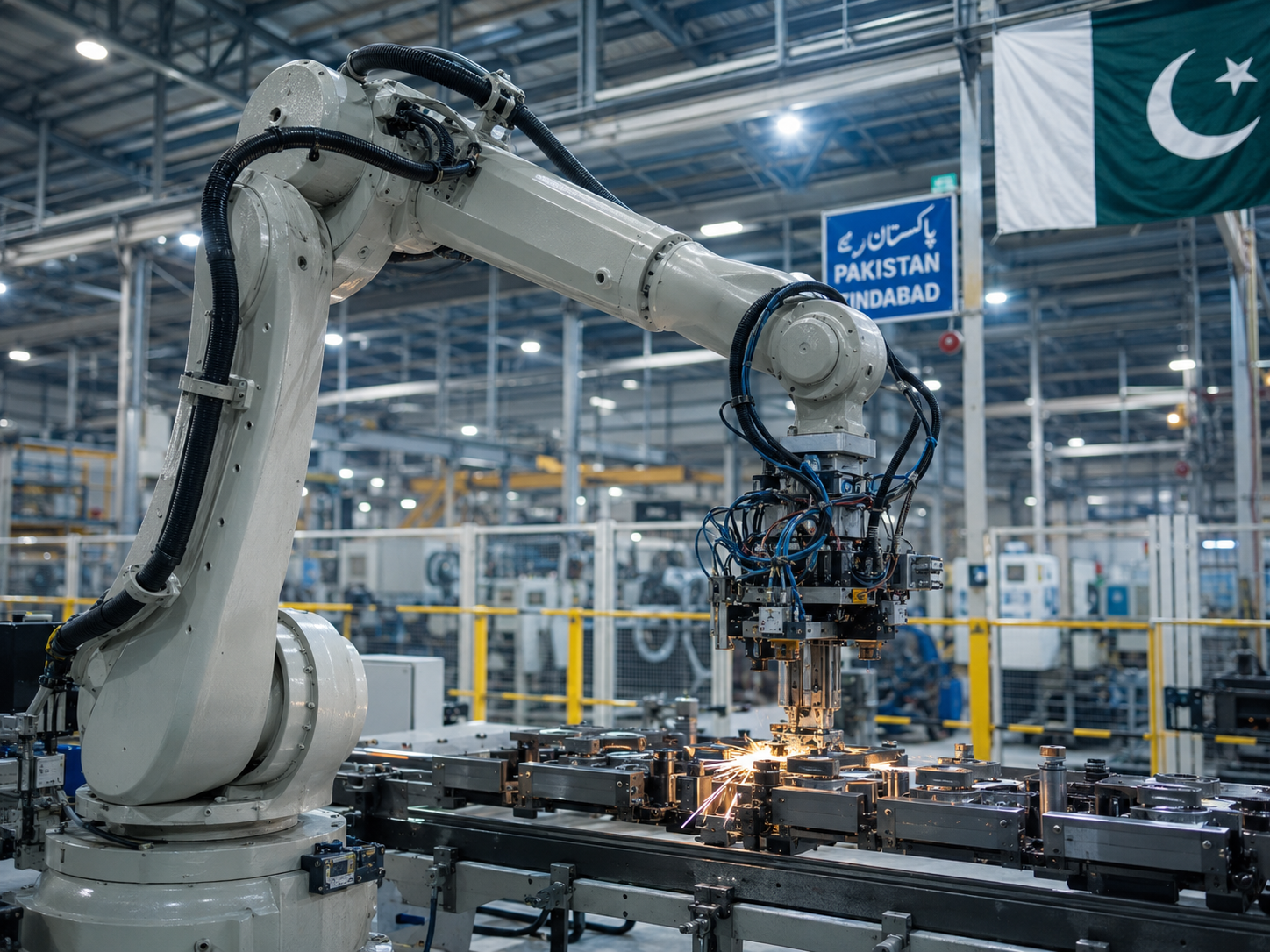 Automated industrial manufacturing robotic arm